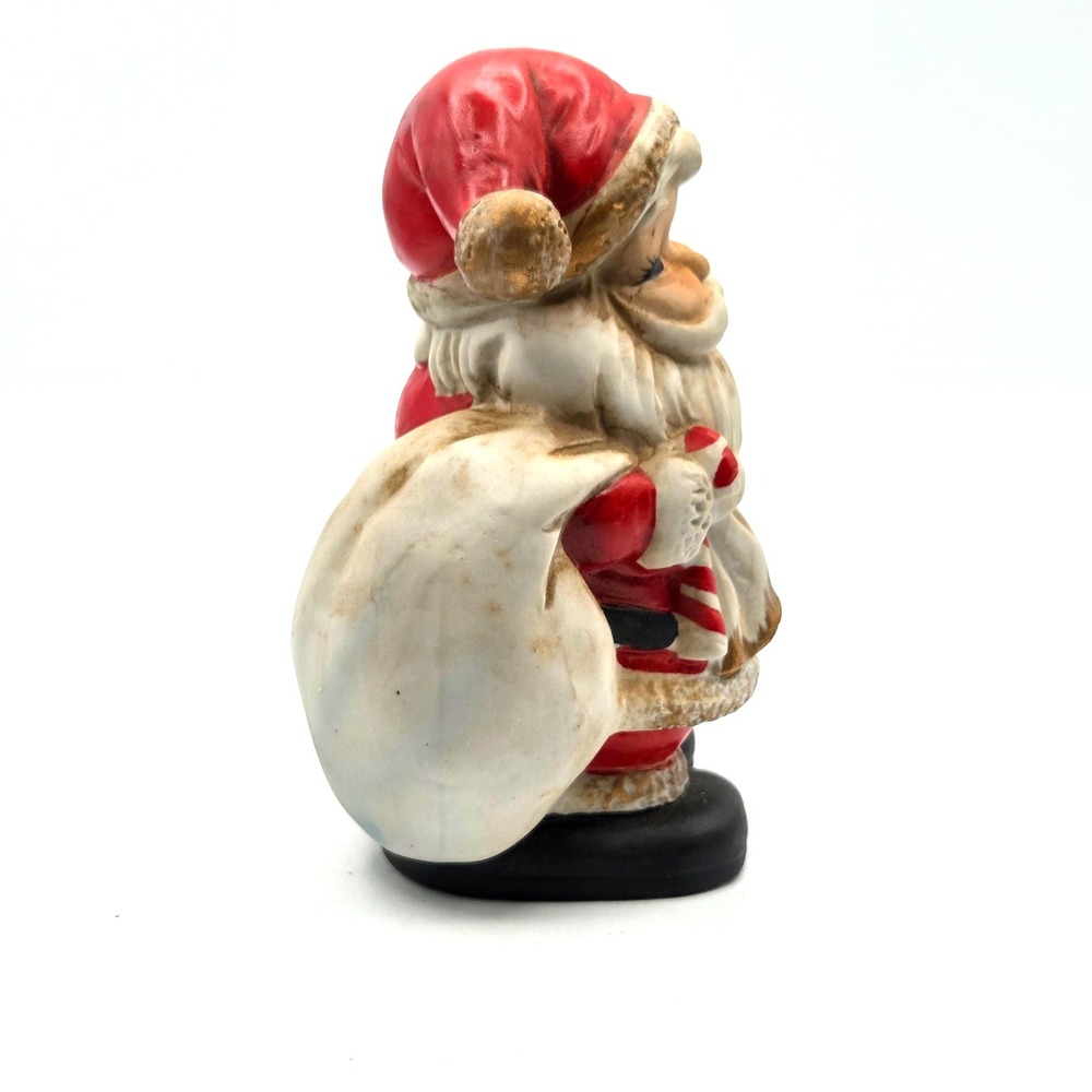 Vintage Santa Claus 6.5" Ceramic Bank Teddy Bear Christmas Homco - Picture 3 of 7